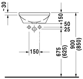 Duravit Architec - Vstavané umývadlo Ø 400 mm bez prepadu, biela 0462400000