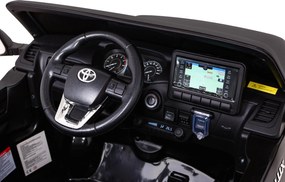 Ramiz Toyota Hilux na batérie pre deti Čierny pickup + pohon 4x4 + diaľkové ovládanie