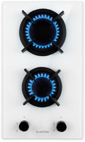 Klarstein Goldflame Domino, plynová varná doska, 2 mosadzné horáky, sklokeramika