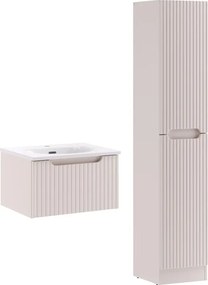 Kúpeľňová zostava Nova Cashmere Sky I so zápustným umývadlom a skrinkami 50 cm kašmírová