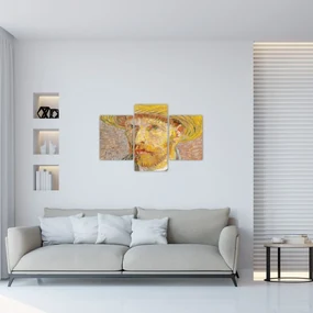 Obraz - Vincent van Gogh, Self-Portrait with a Straw Hat (The Potato Peeler), reprodukcia (90x60 cm)