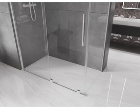 Mexen Velar, sprchový kút s posuvnými dverami 130(dvere) x 75(stena) cm, 8mm číre sklo, chrómový profil, 871-130-075-01-01