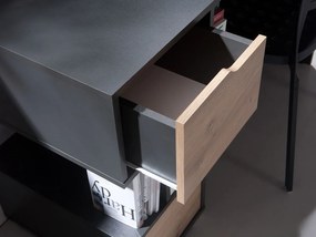 Moderný PC stolík Monako MN01, Farby: Biela + Dub zlatý
