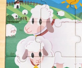 Puzzle na podstavci Viga 44622 9 dielikov - ovečka