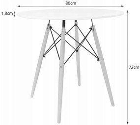 Jedálenská zostava TODI 80cm okrúhly stolový set čierny+ 4 stoličky MARK čierne
