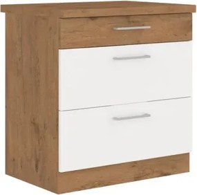 Dolná kuchynská skrinka Vigo, dub lancelot / biely lesk, šírka 80 cm%