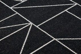Koberec SIZAL FLOORLUX 20605 geometrický - čierny / strieborný