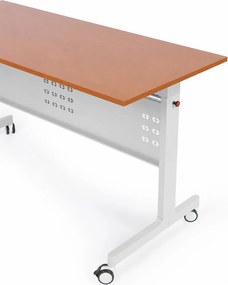 Mobilný stôl PRIMO MOBI, 140x60 cm, biela podnož, grafit