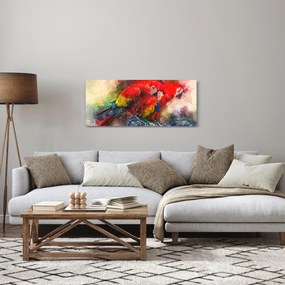 Obraz červených papagájov ara (120x50 cm)