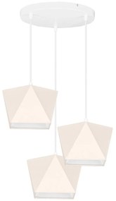 Závesné svietidlo DIAMOND, 3x textilné tienidlo (mix 6 farieb), (výber z 3 farieb konštrukcie), O