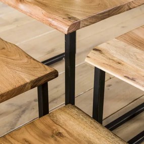 Konferenčný stôl 21-53 Edge 50x50cm 4-set Drevo Acacia  - Komfort-nábytok