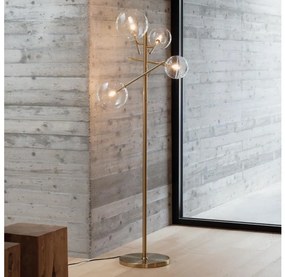 Ideal Lux - LED Stojacia lampa EQUINOXE 4xG4/2W/230V mosadz/číra