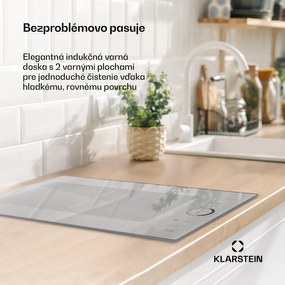 Klarstein Delicatessa Domino Prime, vstavaná indukčná varná doska, 2 zóny, 3500 W