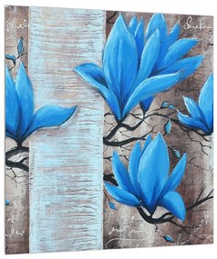 Obraz modrých kvetov (30x30 cm)