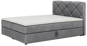 Manželská posteľ Boxspring 140x200 cm Karum (tmavosivá) (s roštom a matracom). Vlastná spoľahlivá doprava až k Vám domov. 1007774