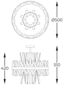 Zuma Line C0567-08C-7GAC - Luster na tyči CONSTANTINOPLE 8xG9/28W/230V zlatá