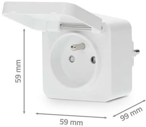 Nedis ZBPO130EWT -Inteligentná zásuvka Smartlife 3680W/230V/ Typ E/16A Wi-Fi Tuya IP44