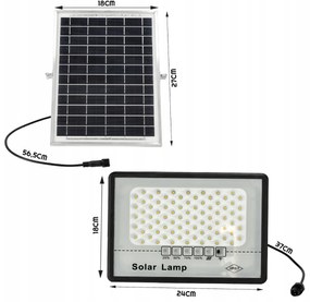 BERGE Solárne LED svietidlo DAKAR - 50W - PIR