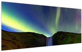Obraz - Polárna žiara na Islande (120x50 cm)