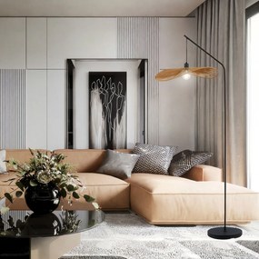 Toolight Toolight, podlahová lampa 1xE27 APP1829-1F, čierna-hnedá, OSW-09319