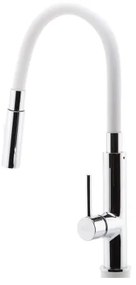 FERRO - Drezová batéria s flexibilným ramienkom lesklý chróm/biela