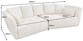 Dizajnová sedačka Wellington 295 cm béžová