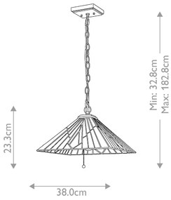 Elstead TF-ALDERLEY-P - Závesný luster Tiffany ALDERLEY 1xE27/60W/230V