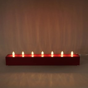 Elektrický drevený svietnik VELAS, červený