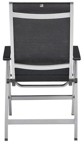 Basic+ Premium polohovateľné záhradné kreslo strieborné