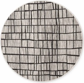 Čierny/krémovobiely okrúhly vnútorný a vonkajší koberec ø 200 cm Haringey Crouch – Ted Baker