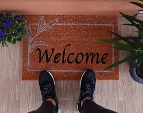 Bestent Vstupná čistiaca rohož PVC a Kokos 40x60cm Welcome White