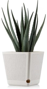 PLASTOVÝ KVETINÁČ PILEA TX 30X30 CM KRÉMOVÁ