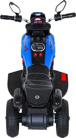 Ramiz Rýchla turistická motorka na batérie pre deti Modrá + Audio + Svetlá + Eko koža