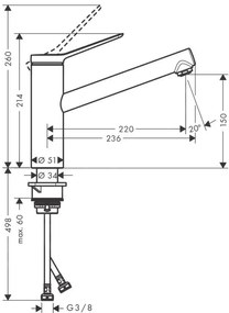 Hansgrohe Zesis M33, drezová batéria 150, oceľová, HAN-74802800