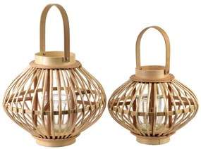 Proutěná lucerna LUCIE Natural 32x27 cm hnědá