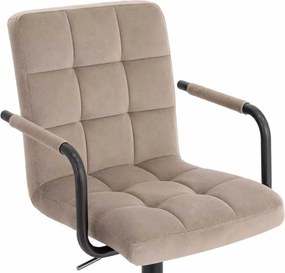 LuxuryForm DESIGN Otočná stolička VERONA BLACK VELUR na čiernom tanieri - latte