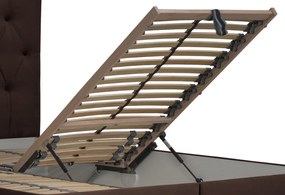 Posteľ Amy 180x200 cm, tmavo hnedá látka