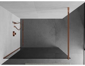 Mexen Kioto, sprchová zástena 70x200 cm, 8mm šedé sklo, profil ružové zlato, 800-070-101-60-40