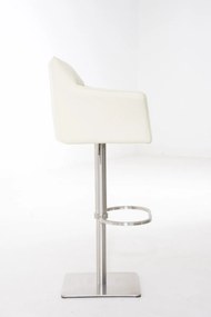 Barová stolička Damas E1 - koženka, nerezový rám - Krémová