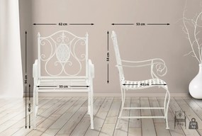 Kovová stolička Punjab s područkami (SET 2 ks) - Biela antik