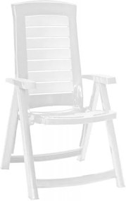 ALLIBERT ARUBA Záhradná stolička polohovacia, 61 x 72 x 110 cm, biela 17180080