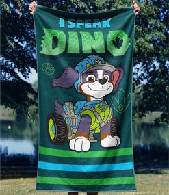 Bavlnená plážová osuška Labková patrola – Paw Patrol - motív Dinosaurí expert Rex - 100% bavlna - 70x140 cm