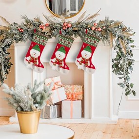 Vianočná dekorácia SNOW 4 červená /  zelená