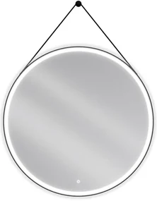 Mexen Reni, LED kúpeľňové zrkadlo s podsvietením 100x100 cm, 6000K, čierny rám, ochrana proti zahmlievaniu, 9812-100-100-611-70