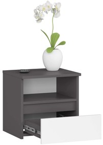Nočný stolík CL1 40 cm grafitovo šedý/biely