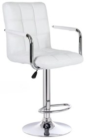 LuxuryForm Barová stolička VERONA na striebornom tanieri - biela