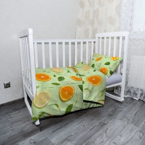 Sablio Mikroplyšové detské obliečky do postieľky Citrus a kvet - 100x135 / 40x60