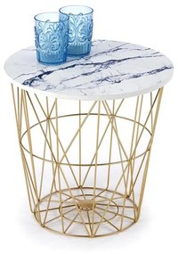 KONFERENČNÝ STOLÍK MANUEL BIELY MRAMOR / ZLATÝ