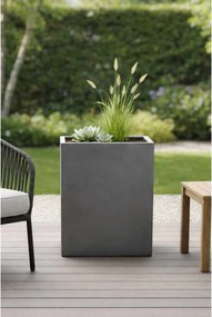 Kvetináč ELEMENTO, sklolaminát, šírka 59 cm, sivá