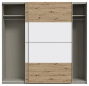 Šatníková skriňa KARO 220x210 cm biela/dub artisan